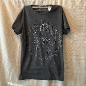 Unisex Diesel gray Tshirt with black and gray pattern.